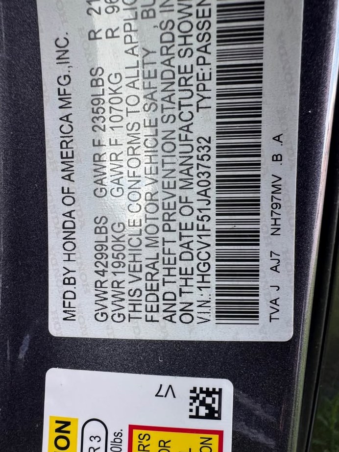 2018 Honda Accord EX-L w/Navigation
