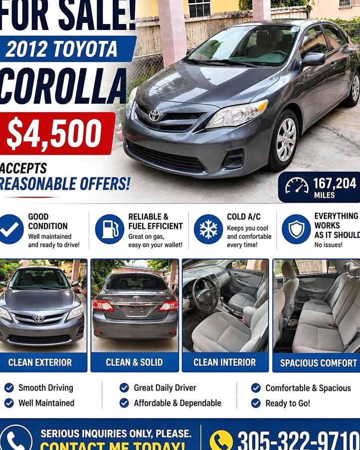 2012 Toyota Corolla Sedan 4D